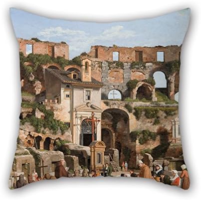 NIICE The Oil Painting Christoffer Wilhelm Eckersberg - View Of The Interior Of The Colosseum Pillowcover Of 16 X 16 Inches / 40 By 40 Cm Decoration Gift For Gril Friend Play Room Dance Room Boys K