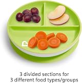Munchkin Stay Put Divided Plates 2 Pack Blue/Green Suction Baby Plates view 4