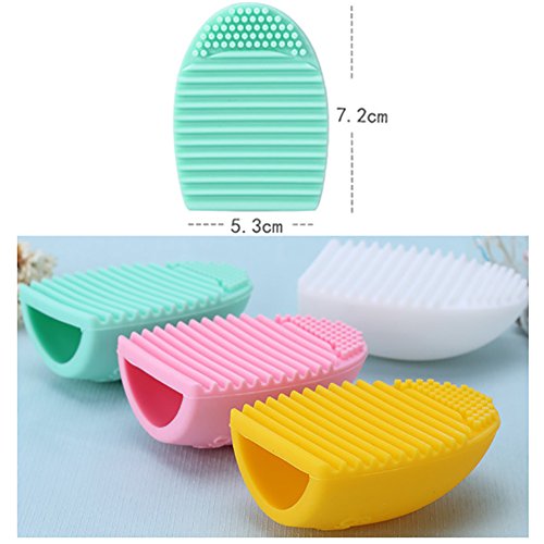 Cosmetic Brush Egg Makeup Brush Finger Silicone Scrubber Board Cosmetic Clean Tools Makeup Brush Cleaner (2 PCS, Random Color)
