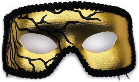 Black Lightning Gold Men's Masquerade Mask