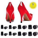 8 Pairs High Heel Protectors, CBTONE Black Heel Stoppers Heel Repair Caps Covers, Anti-Slip and Reduce Noise - X-Small, Small, Medium, Large(4 Size)