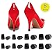 8 Pairs High Heel Protectors, CBTONE Black Heel Stoppers Heel Repair Caps Covers, Anti-Slip and Reduce Noise - X-Small, Small, Medium, Large(4 Size)