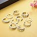 FUNRUN JEWELRY 24PCS Vintage Toe Ring Set for Women Girls Adjustable Knuckle Ring Antique Retro Finger Ring
