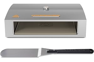 BakerStone Pizza Oven Box Kit With Pizza Stone Metal Pizza Turning Peel Turner, Outdoor Stainless Steel Pizza Oven For Gas Grill Top
