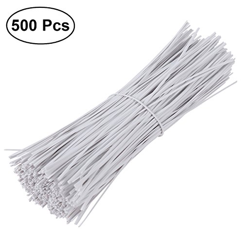 BESTOMZ 5.9" Plastic Wire Twist Ties Cable Wrap Organizer Ties, 500pcs (White)