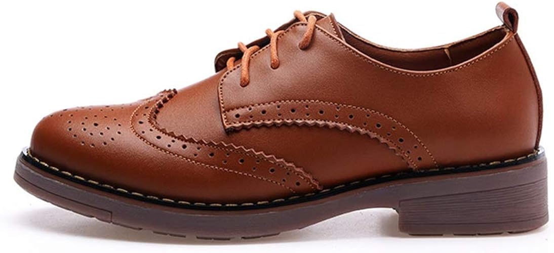 Amazon Thld オックスフォードシューズ レディース スクエアトゥ フラット ローヒール ローカット 太めヒール イギリス トラッド ホール付き 通気 やわらかい 歩きやすい 軽い 通勤 お出かけ シンプル レースアップシューズ Thld ローファー スリッポン