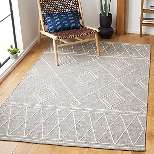 SAFAVIEH Kilim Collection Accent Rug - 3' x 5', Grey & Ivory, Handmade Moroccan…