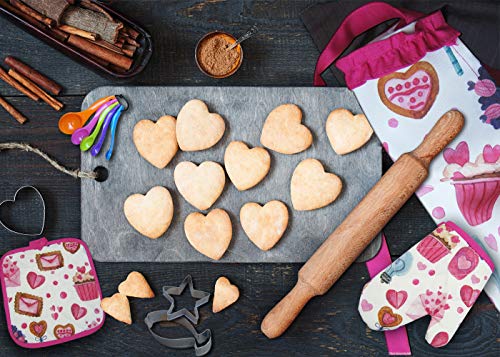 VMNlooking Cupcake Print Pot Holders and Oven Mitts/Glove for Kids