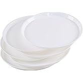 AnnkkyUS 6-Pack Round Restaurant Serving Trays, White Fast Food Tray