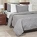 Lavish Home Solid Embossed 3 Piece Quilt Set - King - Silver