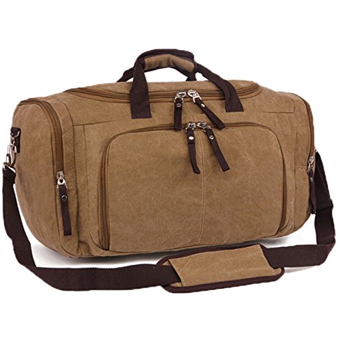 Duffle Bag 20.8   Large Canvas Travel Tote Luggage Men s Weekender Travel Duffle Bag(khaki)