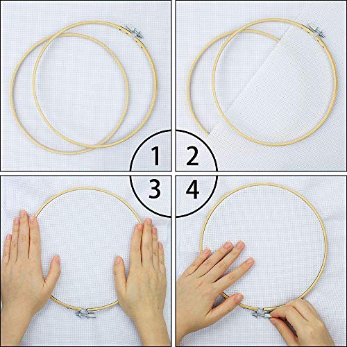 WOWOSS 12 Pieces 6 Inch Embroidery Hoop Set Bamboo Circle Cross Stitch Hoop Ring for Embroidery and Cross Stitch - Thumbnail 3