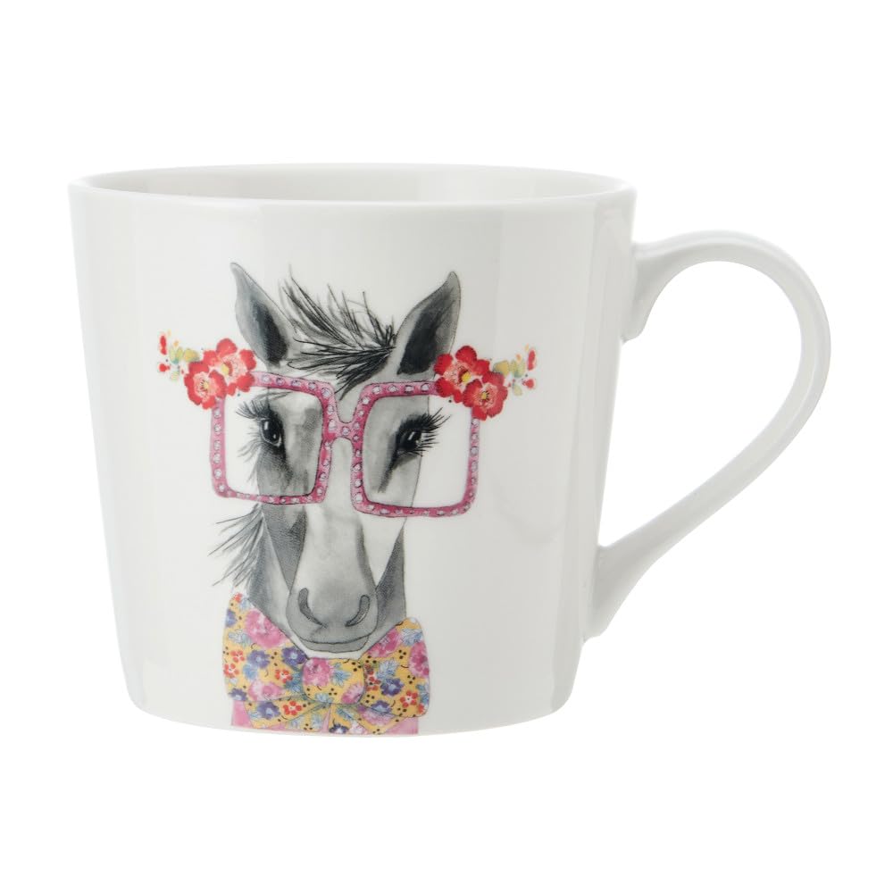 MIKASA TipperleyHill Fine China Mug, Horse Print Mug for Coffee and Tea, China Coffee Cup, 380ml, Horse Themed Collection, Ideal for Gifting