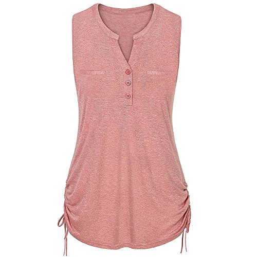 Plus Size Tops,Caopixx Women's Casual Sleeveless Lace Up Raglan Sleeve Blouse T-Shirt Vest