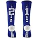 BABIBEAN Knee High Football/Basketball Crew Socks For Kids Blue/White 8-12 Age Size M