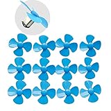 KCRTEK 12 Pcs Mini Propeller Micro DC Motor 0.079inch Shaft Propeller with 4 Vanes 3.15inch Fan Shape for Fan Leaves Ship Model RC Boat DIY Airplane Science and Education Toys