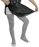 ToBeInStyle Girl's Girls Striped Tights - Black/White - S