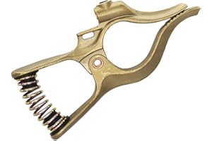 Sandfren T-Style Welding Ground Clamp, 300-Amp Brass Welding Ground Earth Grip Clip with Smooth Surface, Heavy Duty Manual Automotive Repair Accessories, Universal for Vehicles