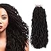 FASHION IDOL Nu Locs Crochet Hair 20 Inch Long Natural Black Faux Locs Crochet Hair 6 Bundles Natural Wavy Dreadlock Crochet Hair Extensions Twist Braids Hair (1B)