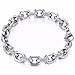 Trendsmax Unisex Oval Rolo Cable Chain Link Stainless Steel Bracelet Silver Tone 7-11 Inch