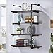 Homissue 4-Shelf Rustic Pipe Wall Shelves, 31.5-Inch Vintage Industrial Wall Shelf, Espresso-Brown
