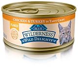 Blue Wilderness Wild Delights Adult Grain Free Flaked Chicken & Turkey In Tasty Gravy Wet Cat Food 5.5-Oz (Pack Of 24)