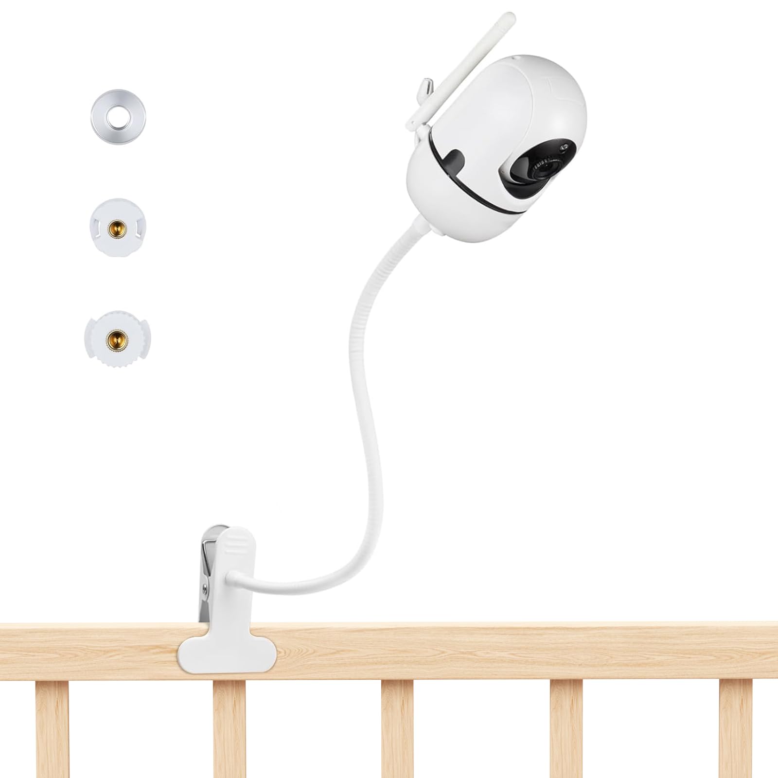 Photo 1 of Baby Monitor Mount Compatible with HelloBaby HB65/HB40/HB6550/HB66/HB6339/HB6550 Pro, ANMEATE SM935E, Flexible Baby Camera Holder Crib Mount for Hellobaby Monitor