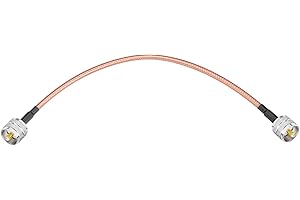 SUPERBAT CB Jumper Cable, UHF Male to Male PL-259 Jumper 12inch High Power Low Loss RG142 Digital Coax Cable for HAM & CB Radio Antenna Analyzer Dummy Load SWR Meter