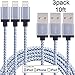 Sundix 3 Pack 10FT Extra Long Nylon Braided Lightning to USB Sync Cable Cord Charger Compatible with iPhone 7/7 plus, iPhone 6/6s/6 plus/6s plus, 5c/5s/5, SE, iPad /iPod(White)