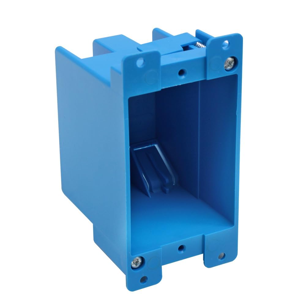 Photo 1 of XGGYA Old Work Box,Plastic Junction for Switches,PVC Electrical 14 cuin Outlet Box,Old Work Box 1 Gang Deep,ETL Listed for Home Improvement,AWG Standard,Fire Rated for Two Hours(1 Pack)