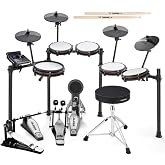 Alesis Nitro Max Mesh Electronic Drum Set and Double Bass Pedal Expansion Bundle