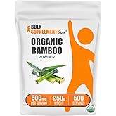 BulkSupplements.com Organic Bamboo Powder - Bamboo Powder Organic - Silica Supplement, Gluten Free - 500mg per Serving, 250g (8.8 oz) (Pack of 1)