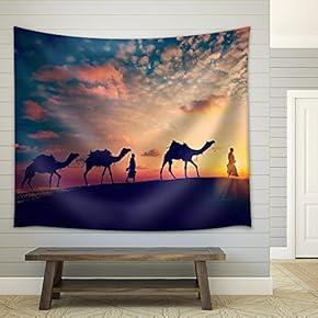 Vintage Retro Effect Filtered Hipster Style Image of Rajasthan Travel Background - Fabric Wall Tapestry Home Decor - 51x60 inches