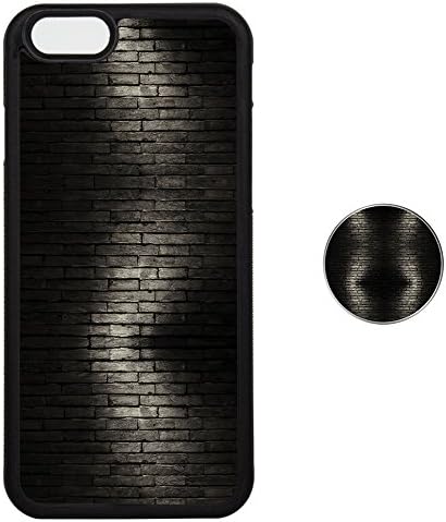 Pop Up Socket Set with iPhone 6 6S Plus Case Tire Shape Protection Shock Proof for Your Cell Phone Cover i6 i6s Skin Shell - Black Bricks Wall