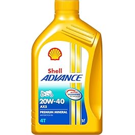 Shell Advance AX5 550031351 20W-40 API SL Premium Mineral Motorbike Engine Oil (1 L)