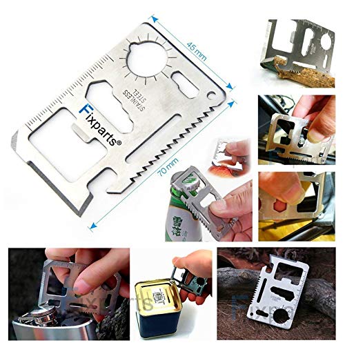13 in 1 Emergency Survival Gear Kit Tool Outdoor Survival with Carabiner Whistle Tactical Pen Water Bottle Clip Multi-Functional Spoon Fork etc for Travel Hike Field Camp - Thumbnail 5
