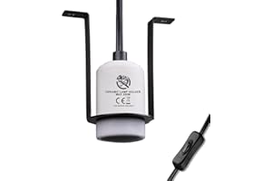 REPTI HOME Reptile Ceramic Heat Lamp Holder Heat Light Heater for Terrariums and Vivariums, Lizard Heat Lamp Bracket Light Fixture (Cord 150cm, Max 300W)