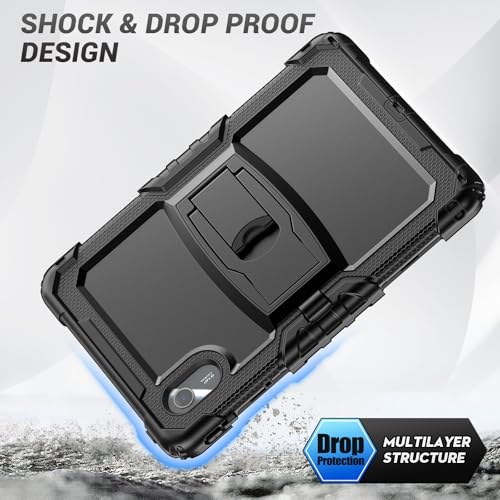 SEYMAC Case for Lenovo Idea Tab 11 Inch 2025 / Lenovo Tab M11 2024/ K11 Gen 2 11 Inch with Screen Protector, Folding Stand, Shoulder Strap and Pen Holder, Black