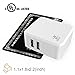 iXCC UL Certified 2 Port Wall Charger, 24W/4.8A Optimal Dual USB Charging Port Universal Charger Adapter for iPhone 7 / 6s Plus, iPad Air Mini 3, Galaxy S Note Series, LG, etc - White