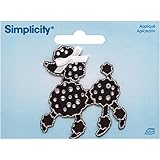 Wrights Jeweled Black Poodle with Rhinestones Iron-On Applique, 2 by 2-1/4-Inch, 1-Pack