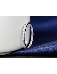 Anillo de eternidad de Eamti de plata de ley 925 con circonitas para boda