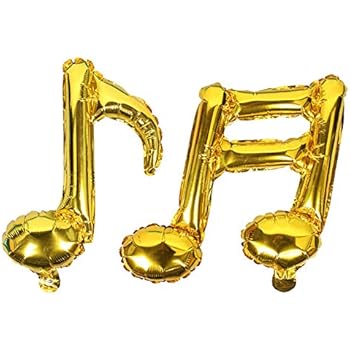 Amazon Com 10pcs Gold Music Note Foil Balloons Music Theme Party