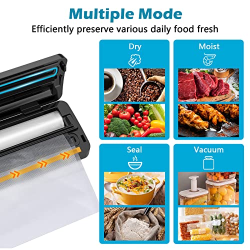 Vacuum Sealer Machine Preservation AILNJUC - Automatic Food Vacuum Sealer for Kitchen Food Preservation,with External Vacuum System,Dry & Moist Food Modes,Led Indicator Lights
