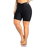 Aqua Eve Plus Size Swim Shorts Women Tummy Control Swimsuit Bottoms High Waisted Bikini Bottom
