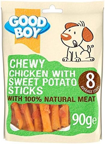 Good Boy, Chewy Chicken With Sweet Potato Sticks, Dog Treats, Made With 100% Natural Chicken Breast Meat, 90 Grams