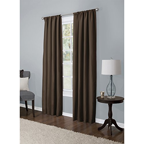 Maytex Soft Microfiber 2-Pack Window Panels, 40 inch X 84 inch, Chocolate