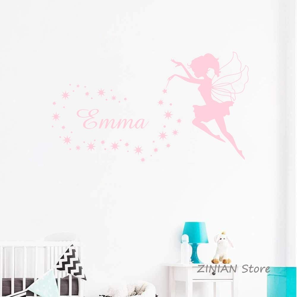 Fairy 32 W X 18 H Fabulous Decor Emma Baby Name Soft Pink Wall Decal Wall Art Girls Room Nursery Kids Furniture Decor Storage Kids Furniture Decor Storage Nhstages Co Uk