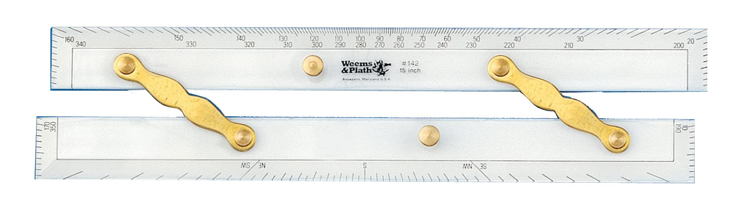Weems & Plath Brass Marine Navigation Ruler, 15-Inch (38cm, 17.8 inches)