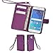 Wisdompro S6 Case, Premium PU Leather 2-in-1 Protective Folio Flip Wallet Case with Credit Card Holder Slots and Wrist Lanyard for Samsung Galaxy S6 - Purple
