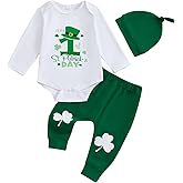 My First St. Patrick's Day Newborn Baby Boys Oufit Long Sleeve Sweatshirts Tops+Green Drawstring Pants Sets